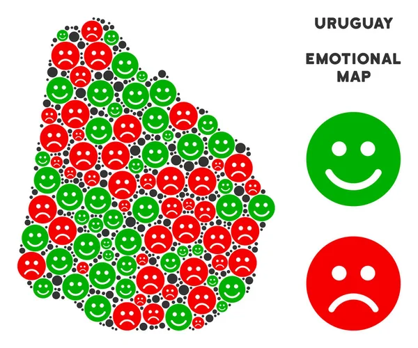 Vektör duygusal Uruguay harita kolaj suratlar