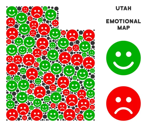 Emojis vektör mutluluk Utah State harita bileşimi