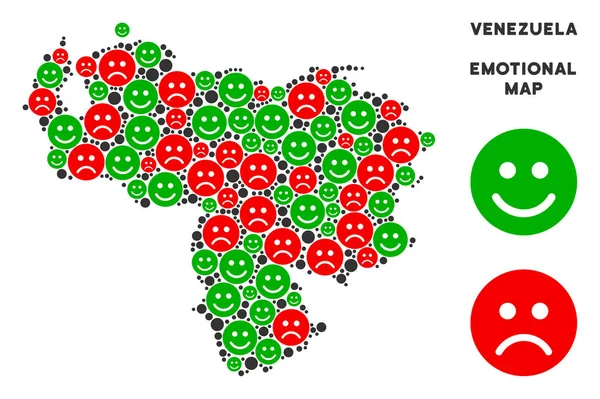 Vektör duygu Venezuela harita kompozisyon suratlar