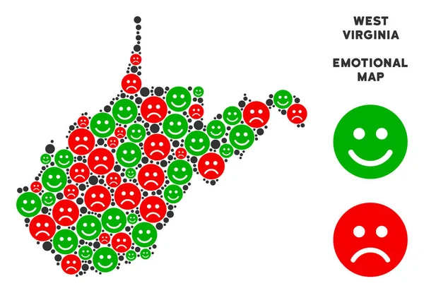Vektör duygusal West Virginia devlet harita kolaj Emojis