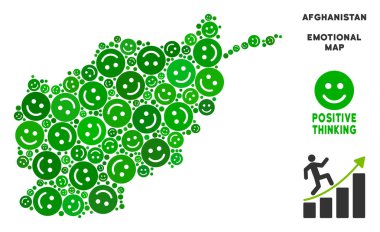 Vektör mutlu Afganistan harita mozaik gülümsüyor