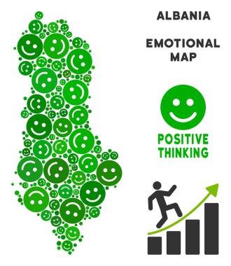 Vektör mutlu Arnavutluk harita kolaj gülümsüyor