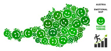 Vektör mutluluk Avusturya harita mozaik suratlar