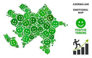 Vektör sevinç Azerbaycan harita kompozisyon suratlar