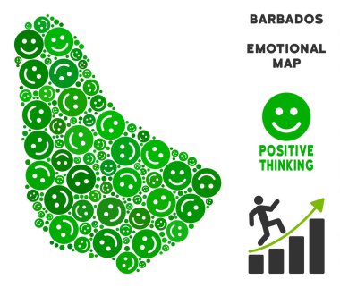 Vektör mutlu Barbados Haritası kompozisyon gülümsüyor