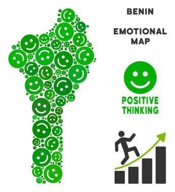 Vektör sevinç Benin harita kompozisyon suratlar
