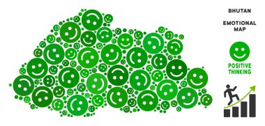 Vektör sevinç Bhutan Haritası mozaik suratlar