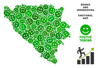 Vektör mutlu Bosna Hersek Harita kompozisyon gülümsüyor