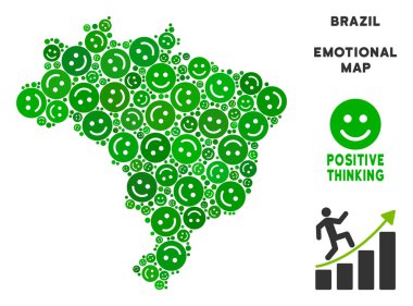 Vektör sevinç Brezilya harita kolaj suratlar