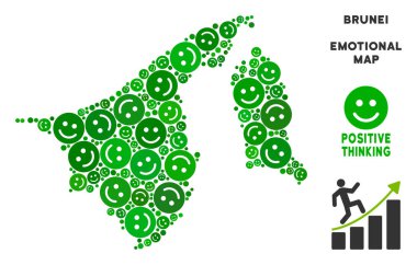 Vektör mutluluk Brunei harita kompozisyon suratlar