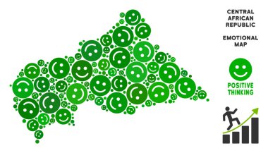 Vektör sevinç Orta Afrika Cumhuriyeti harita mozaik gülümsüyor