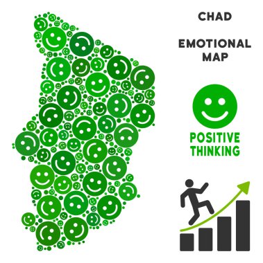 Vektör mutluluk Chad harita kolaj gülümsüyor