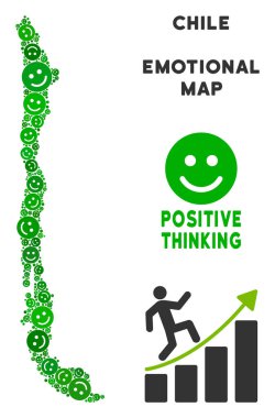 Vektör sevinç Chile harita mozaik gülümsüyor