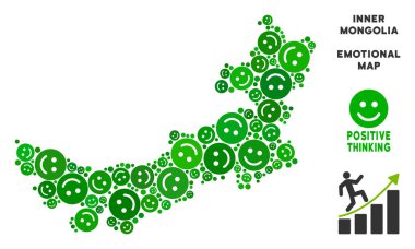 Vektör mutlu Çin İç Moğolistan haritası kolaj suratlar