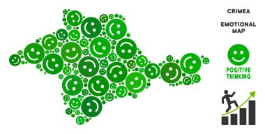 Vektör mutluluk Crimea harita kompozisyon gülümsüyor