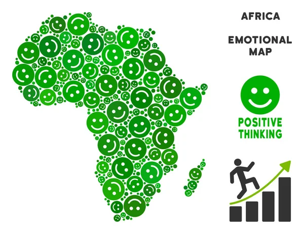 Vektör sevinç Afrika harita kompozisyon gülümsüyor