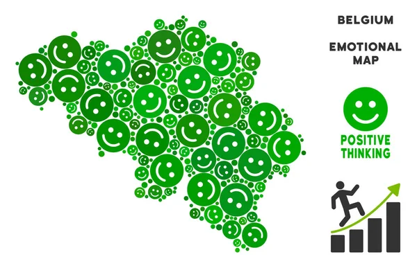 Vektör mutluluk Belçika harita kolaj suratlar