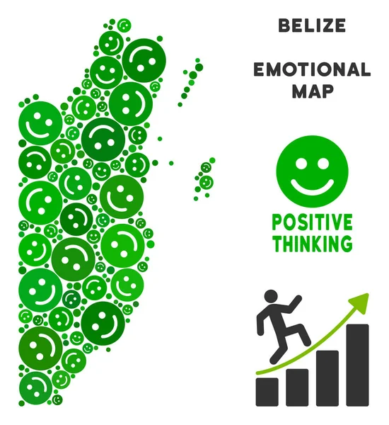 Vektör sevinç Belize Haritası kolaj suratlar