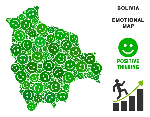 Vektör sevinç Bolivya harita mozaik gülümsüyor