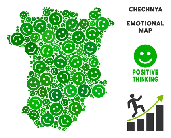 Vektör mutluluk Çeçenistan harita kolaj gülümsüyor