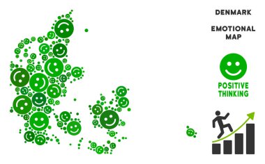 Vektör mutluluk Danimarka harita kolaj gülümsüyor
