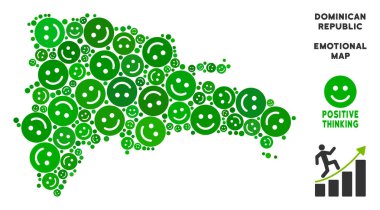 Vektör mutluluk Dominik Cumhuriyeti harita kompozisyon gülümsüyor