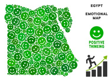 Vektör sevinç Egypt harita kompozisyon gülümsüyor