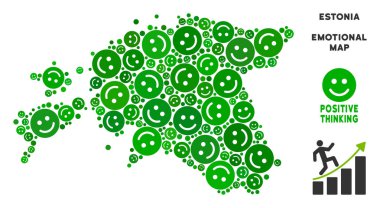 Vektör mutluluk Estonya harita kompozisyon gülümsüyor