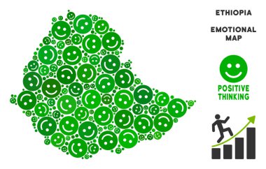 Vektör sevinç Etiyopya harita kolaj suratlar