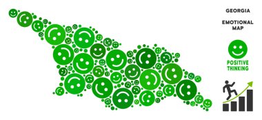 Vektör mutluluk Georgia Map kolaj suratlar