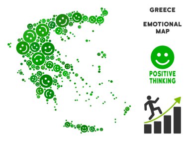 Vektör sevinç Greece harita kolaj gülümsüyor