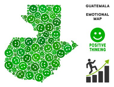 Vektör sevinç Guatemala harita mozaik suratlar