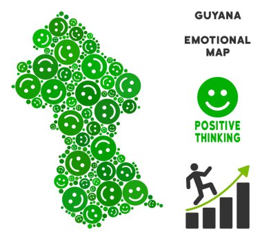 Vektör mutlu Guyana Haritası kompozisyon suratlar
