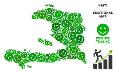 Vektör sevinç Haiti harita mozaik gülümsüyor