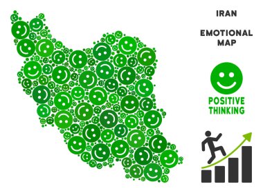 Vektör sevinç Iran harita kompozisyon gülümsüyor