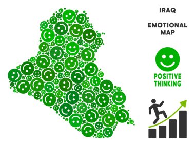 Vektör mutluluk Irak harita mozaik suratlar