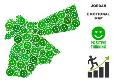 Vektör mutlu Jordan Map mozaik gülümsüyor