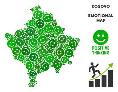 Vektör mutluluk Kosova harita mozaik gülümsüyor