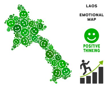 Kolaj gülücükler vektör mutlu Laos Haritası