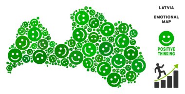 Vektör mutluluk Letonya harita kolaj suratlar