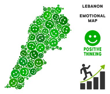 Vektör mutluluk Lübnan harita mozaik suratlar