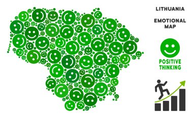 Vektör sevinç Litvanya harita kompozisyon gülümsüyor
