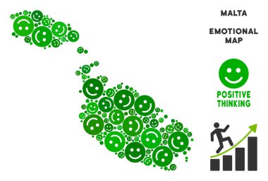 Vektör sevinç Malta Island harita kolaj suratlar