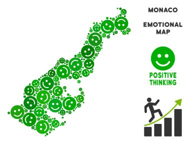 Vektör mutluluk Monaco harita kompozisyon gülümsüyor