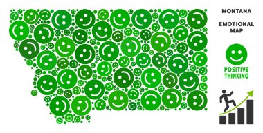 Vektör sevinç Montana Eyaleti harita kompozisyon gülümsüyor