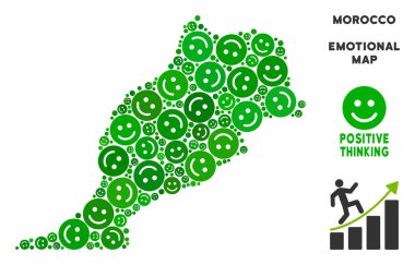 Vektör sevinç Morocco harita mozaik gülümsüyor