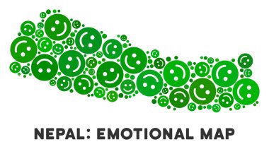 Vektör mutluluk Nepal harita kompozisyon gülümsüyor