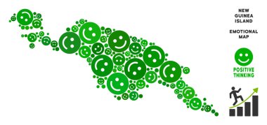 Vektör sevinç Yeni Gine Adası harita mozaik gülümsüyor