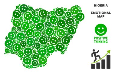 Vektör mutluluk Nijerya harita kompozisyon suratlar