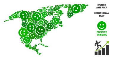 Vektör sevinç Kuzey Amerika harita mozaik suratlar